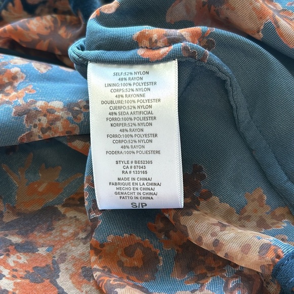 Anthropologie Eri and Ali Enya Velvet Burnout Wrap Dress Navy Blue Sz S NEW - Picture 13 of 14